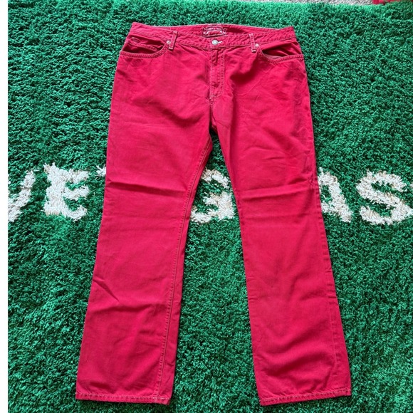 Vintage Robin's Jean Red Embellished Pocket Denim Pants Designer Jeans - Picture 1 of 12